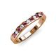 4 - Kathiryn 2.00 mm Rhodolite Garnet and Diamond 11 Stone Wedding Band 
