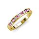 4 - Kathiryn 2.00 mm Pink Sapphire and Diamond 11 Stone Wedding Band 