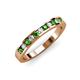 4 - Kathiryn 2.00 mm Green Garnet and Diamond 11 Stone Wedding Band 
