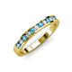 4 - Kathiryn 2.00 mm Blue Topaz and Diamond 11 Stone Wedding Band 