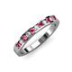 4 - Kathiryn 2.00 mm Pink Tourmaline and Diamond 11 Stone Wedding Band 