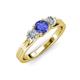 2 - Alyssa 5.50 mm Tanzanite and Diamond Thick Shank Three Stone Ring 