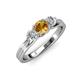 2 - Alyssa 5.50 mm Citrine and Diamond Thick Shank Three Stone Ring 