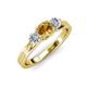 2 - Alyssa 5.50 mm Citrine and Diamond Thick Shank Three Stone Ring 