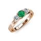 2 - Alyssa 5.50 mm Emerald and Diamond Thick Shank Three Stone Ring 