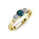 2 - Alyssa 5.50 mm Blue and White Diamond Thick Shank Three Stone Ring 