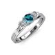 2 - Alyssa 5.50 mm London Blue Topaz and Diamond Thick Shank Three Stone Ring 