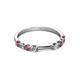 4 - Alicia 2.60 mm Rhodolite Garnet and Diamond 8 Stone Wedding Band 