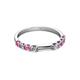 4 - Alicia 2.60 mm Pink Sapphire and Diamond 8 Stone Wedding Band 