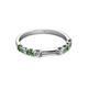 4 - Alicia 2.60 mm Green Garnet and Diamond 8 Stone Wedding Band 