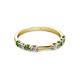 4 - Alicia 2.60 mm Green Garnet and Diamond 8 Stone Wedding Band 