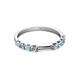 4 - Alicia 2.60 mm Aquamarine and Diamond 8 Stone Wedding Band 