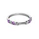 4 - Alicia 2.60 mm Amethyst and Diamond 8 Stone Wedding Band 