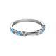 4 - Alicia 2.60 mm Blue Topaz and Diamond 8 Stone Wedding Band 