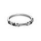 4 - Alicia 2.60 mm Black and White Diamond 8 Stone Wedding Band 