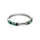3 - Alicia 2.60 mm Emerald and Black Diamond Wedding Band 