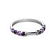3 - Alicia 2.60 mm Amethyst and Black Diamond Wedding Band 