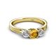 3 - Alyssa 5.50 mm Citrine and Diamond Thick Shank Three Stone Ring 