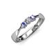 3 - Rylai 0.17 ctw Natural Diamond (2.70 mm) and Tanzanite Three Stone Engagement Ring  