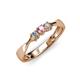3 - Rylai Pink Tourmaline and Diamond Three Stone Engagement Ring 