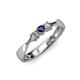 3 - Rylai Blue Sapphire and Diamond Three Stone Engagement Ring 