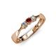 3 - Rylai Red Garnet and Diamond Three Stone Engagement Ring 