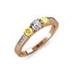 2 - Ayaka Diamond and Yellow Sapphire Three Stone Engagement Ring 