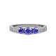 3 - Ayaka Tanzanite Three Stone with Side Diamond Ring 