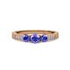 3 - Ayaka Tanzanite Three Stone with Side Diamond Ring 