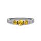 3 - Ayaka Citrine Three Stone with Side Diamond Ring 