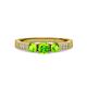 3 - Ayaka Peridot Three Stone with Side Diamond Ring 