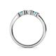 5 - Fiona London Blue Topaz and Diamond XOXO Three Stone Engagement Ring 