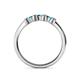 5 - Fiona London Blue Topaz XOXO Three Stone Engagement Ring 