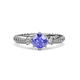 3 - Lucine Signature Three Stone with Side Diamond Engagement Ring 