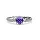 3 - Lucine Signature Three Stone with Side Diamond Engagement Ring 