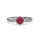 3 - Lucine Signature Three Stone with Side Diamond Engagement Ring 