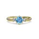 3 - Lucine Signature Three Stone with Side Diamond Engagement Ring 