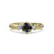 3 - Lucine Signature Three Stone with Side Diamond Engagement Ring 