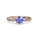 3 - Lucine Signature Three Stone with Side Diamond Engagement Ring 