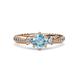 3 - Lucine Signature Three Stone with Side Diamond Engagement Ring 