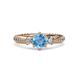 3 - Lucine Signature Three Stone with Side Diamond Engagement Ring 