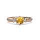 3 - Lucine Signature Three Stone with Side Diamond Engagement Ring 