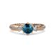 3 - Lucine Signature Three Stone with Side Diamond Engagement Ring 