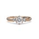 3 - Lucine Signature Three Stone with Side Diamond Engagement Ring 