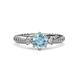3 - Lucine Signature Three Stone with Side Diamond Engagement Ring 