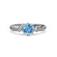 3 - Lucine Signature Three Stone with Side Diamond Engagement Ring 