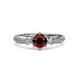 3 - Lucine Signature Three Stone with Side Diamond Engagement Ring 