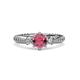 3 - Lucine Signature Three Stone with Side Diamond Engagement Ring 