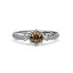 3 - Lucine Signature Three Stone with Side Diamond Engagement Ring 