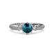 3 - Lucine Signature Three Stone with Side Diamond Engagement Ring 